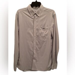 Vineyard Vines Men's Light GREY Striped Dress Shirt